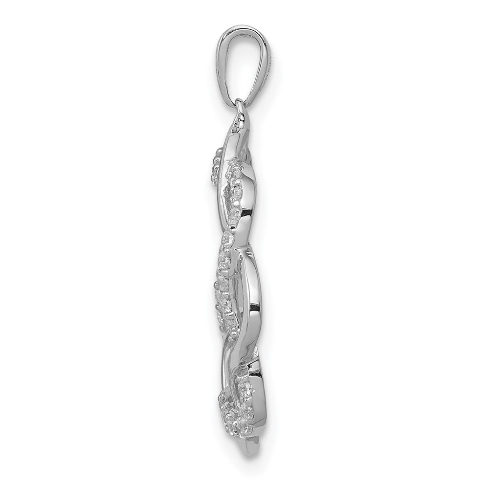 14K White Gold Lab Grown VS/SI FGH Dia Twisted Pendant