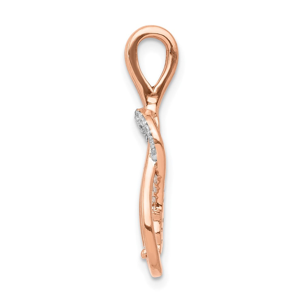 14K Rose Gold Lab Grown VS/SI FGH Dia Knot Slide Pendant