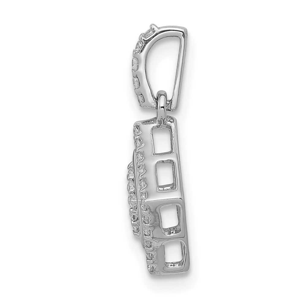 14K White Gold Lab Grown VS/SI FGH Dia Cluster Pendant