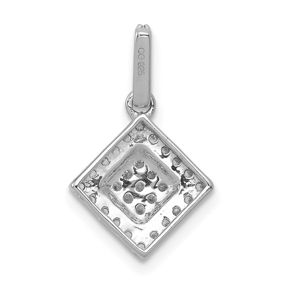 14K White Gold Lab Grown VS/SI FGH Dia Cluster Pendant