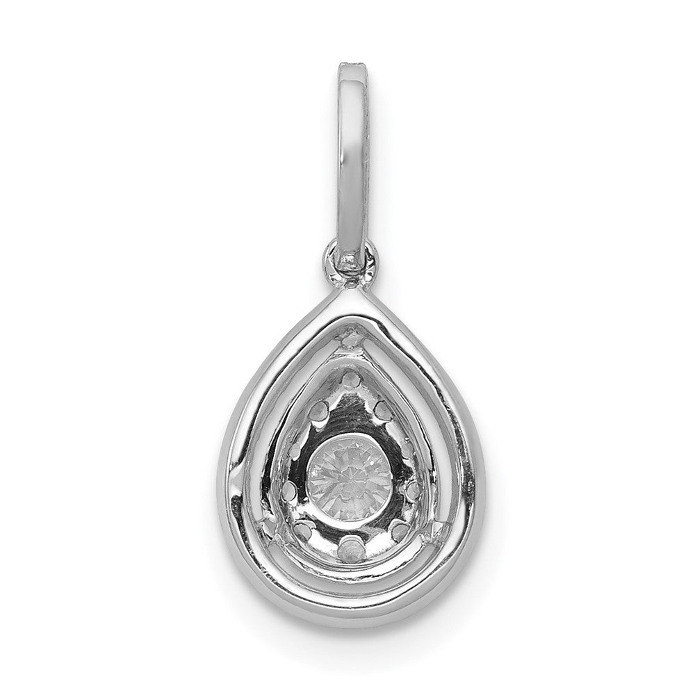 14K White Gold Lab Grown VS/SI FGH Dia Teardrop Pendant