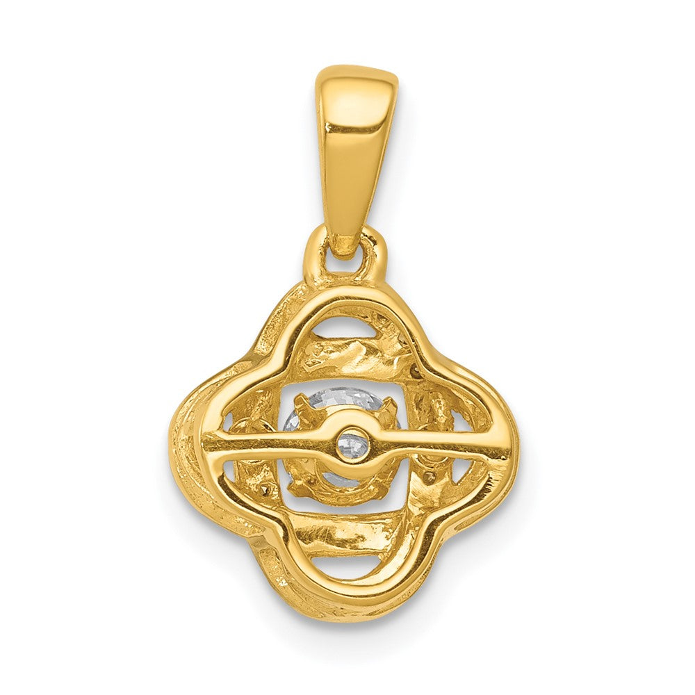 14K Lab Grown VS/SI FGH Dia Vibrant Moving Fancy Knot Pendant