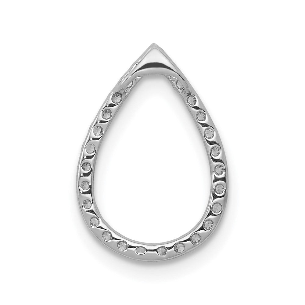 14K White Gold Lab Grown VS/SI FGH Dia Teardrop Chain Slide