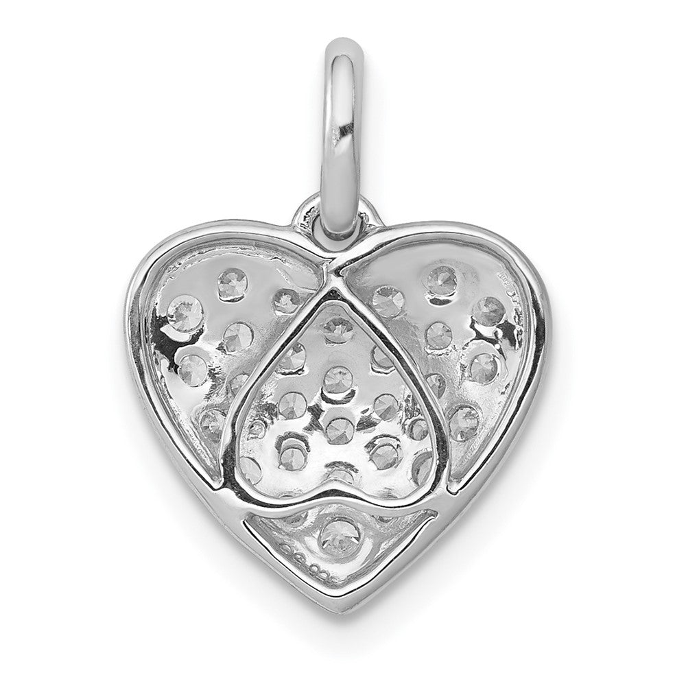 14K White Gold Lab Grown VS/SI FGH Dia Cluster Heart Pendant