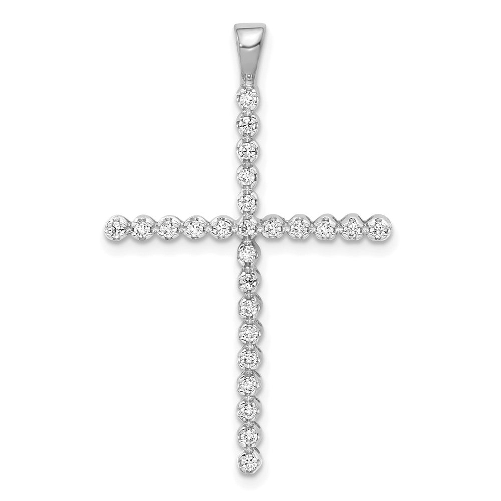 14K White Gold Lab Grown Diamond VS/SI FGH Cross Pendant