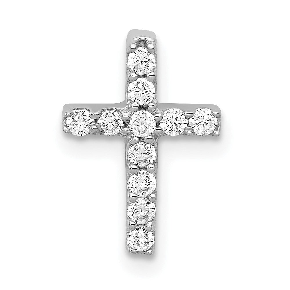 14K White Gold Lab Grown Diamond VS/SI FGH Cross Pendant