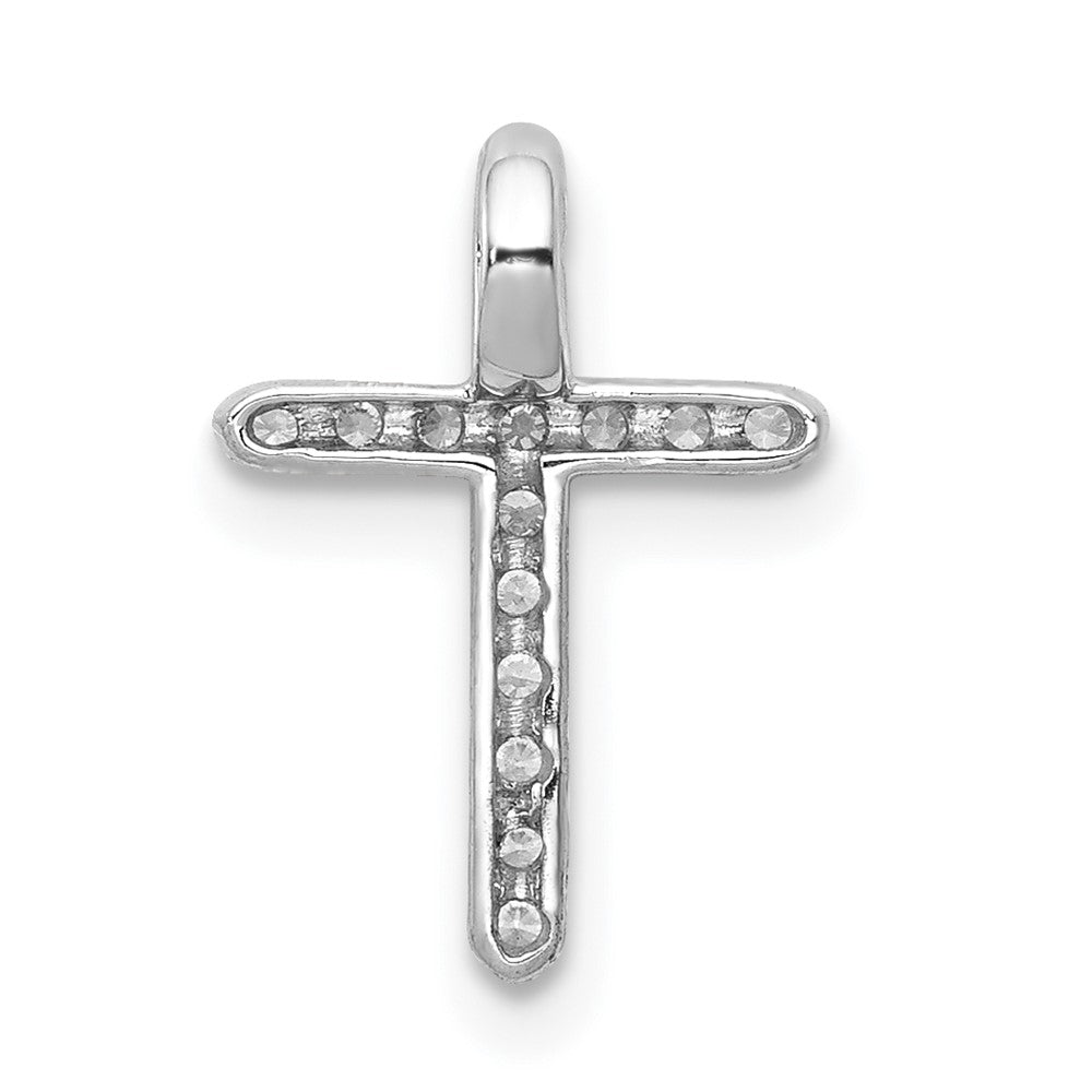 14K White Gold Lab Grown VS/SI FGH Dia Cross Pendant