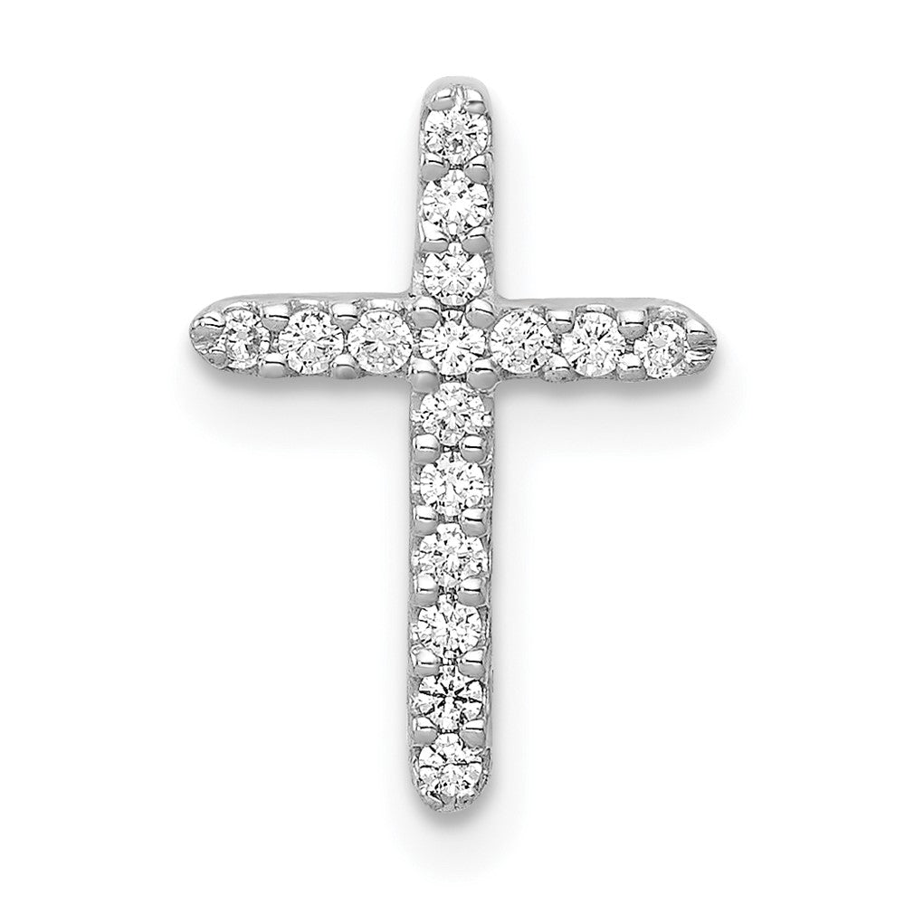 14K White Gold Lab Grown VS/SI FGH Dia Cross Pendant