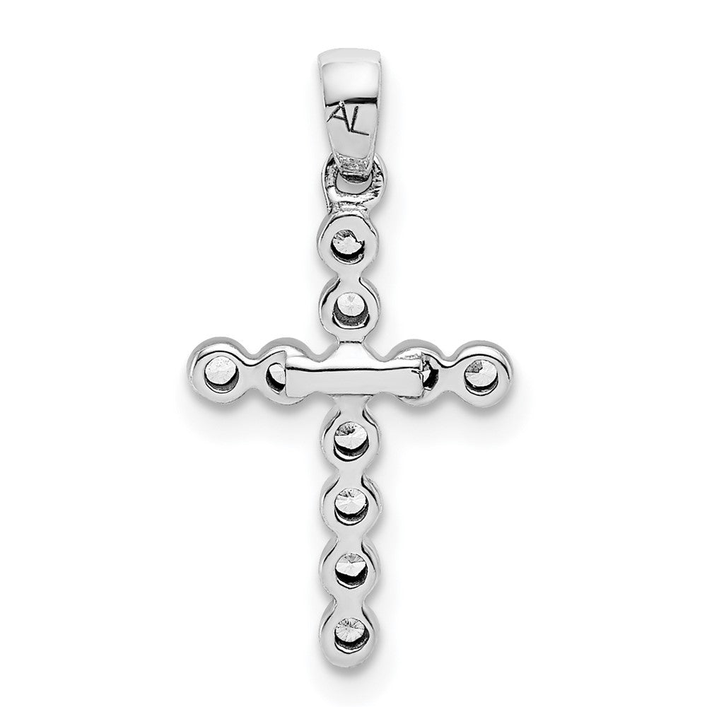 14K White Gold Lab Grown VS/SI FGH Dia Cross Pendant