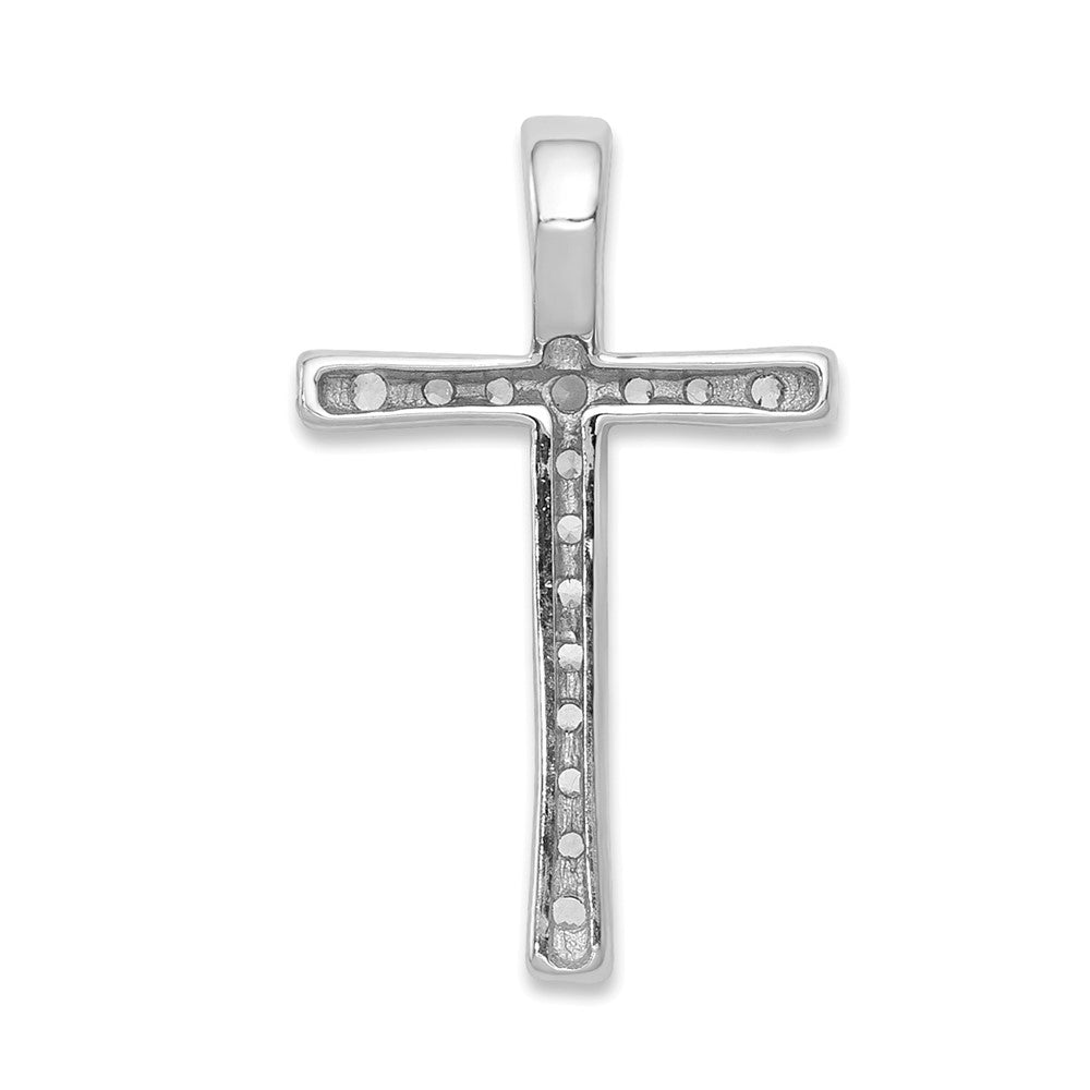 14K White Gold Lab Grown VS/SI FGH Dia Latin Cross Chain Slide