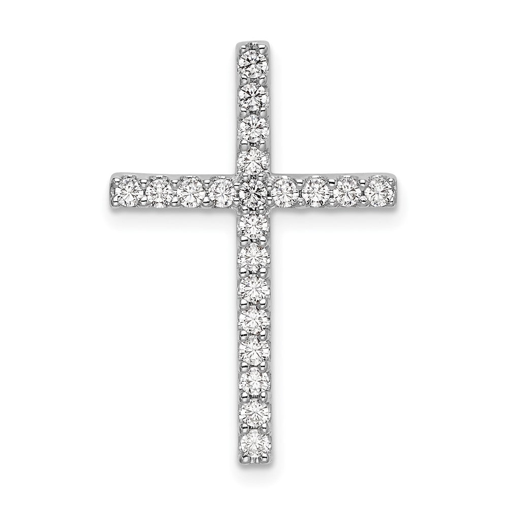 10K White Gold Lab Grown Diamond VS/SI FGH Cross Pendant