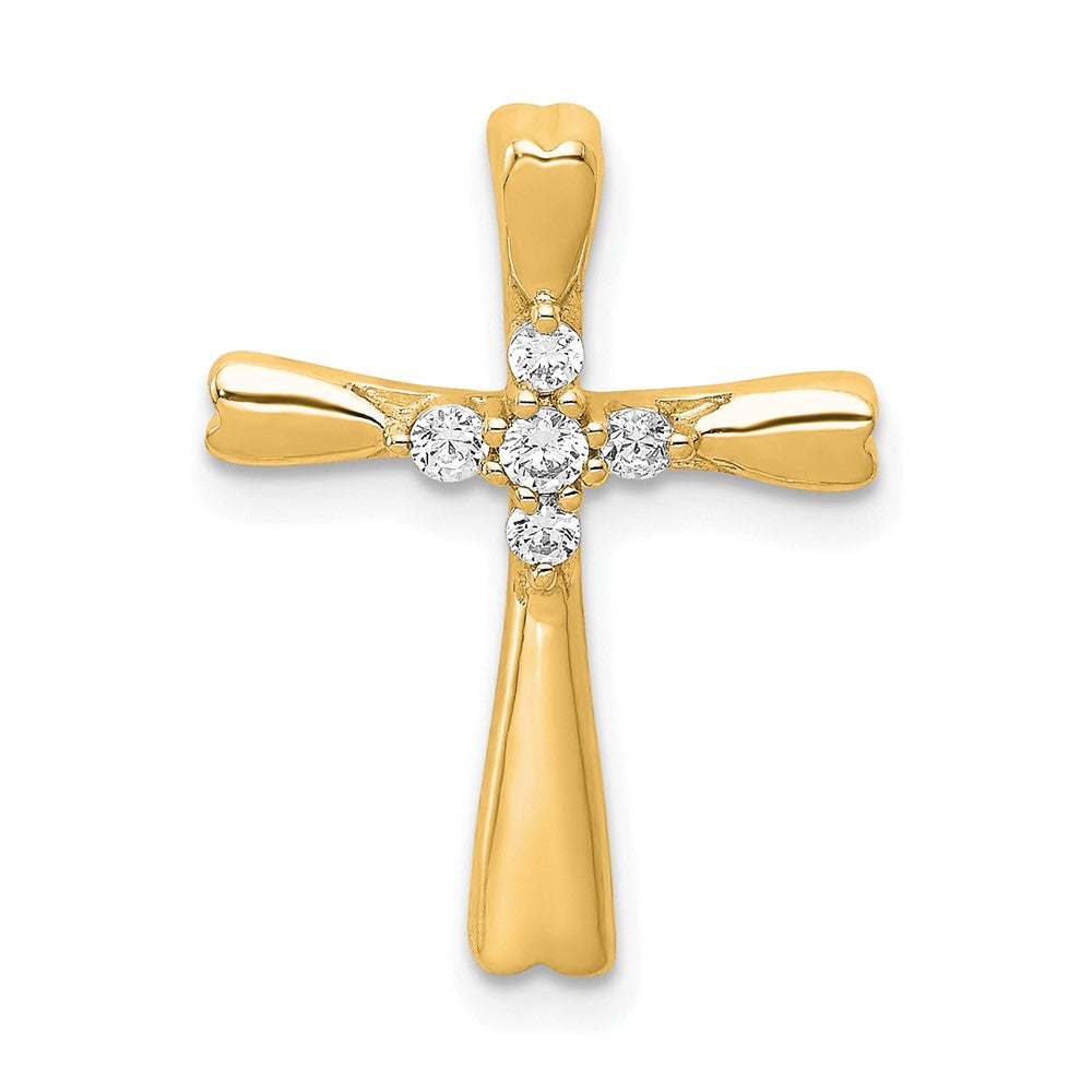 14K Lab Grown VS/SI FGH Dia Cross Slide Pendant