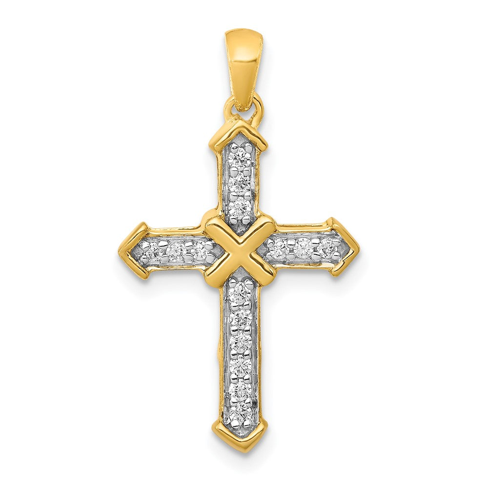 14K Lab Grown Diamond VS/SI FGH Cross Pendant