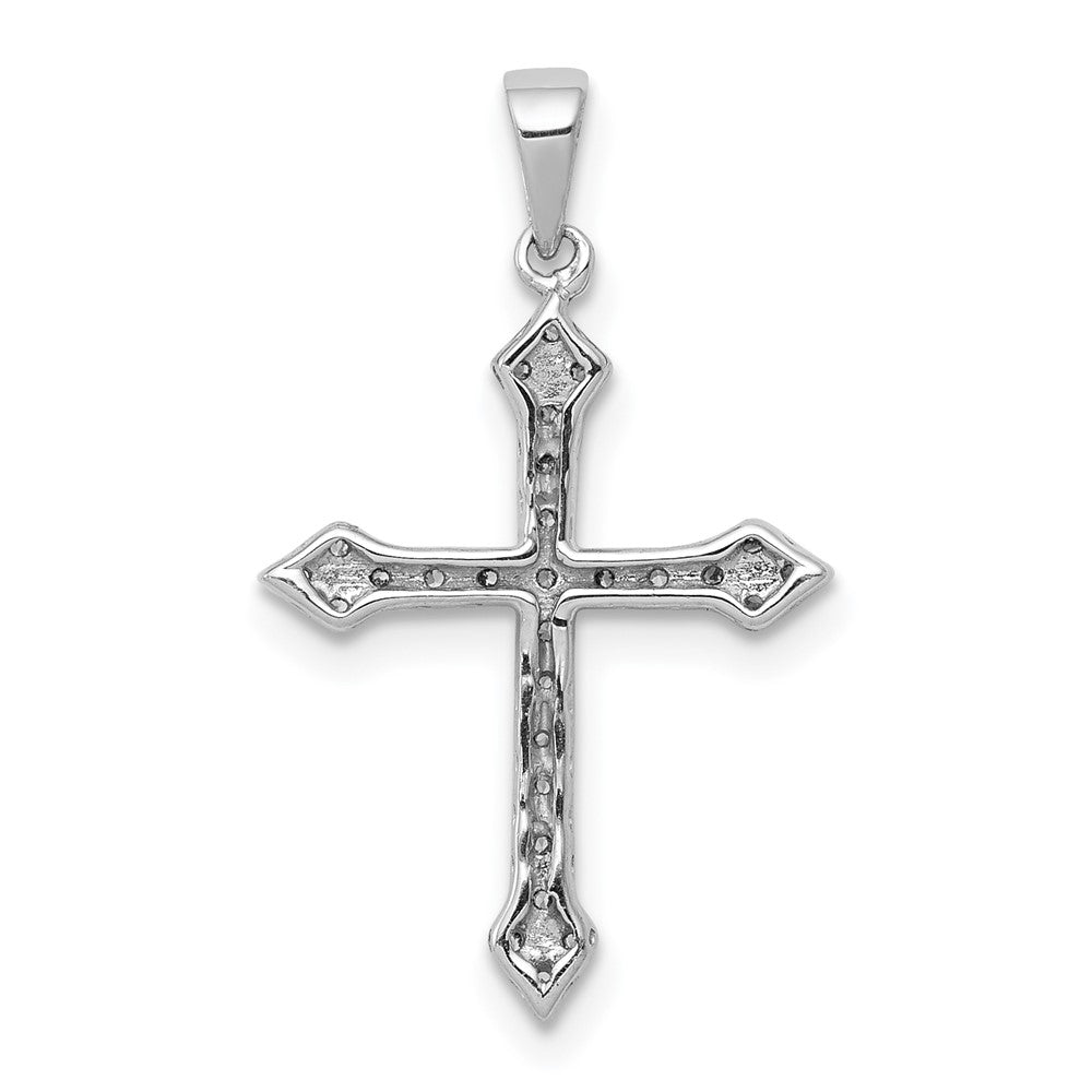 14K White Gold Lab Grown VS/SI FGH Dia Cross Pendant