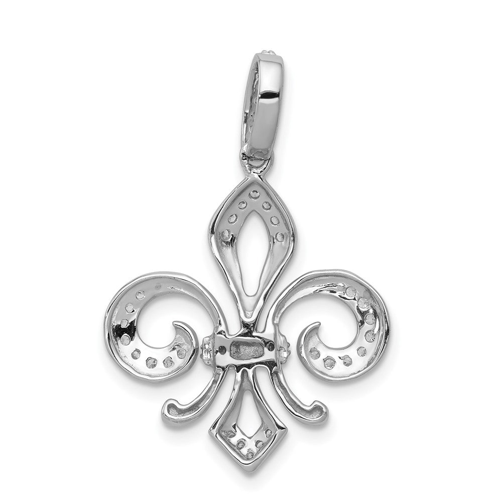 14K Two-Tone Lab Grown VS/SI FGH Dia Fleur De Lis Pendant