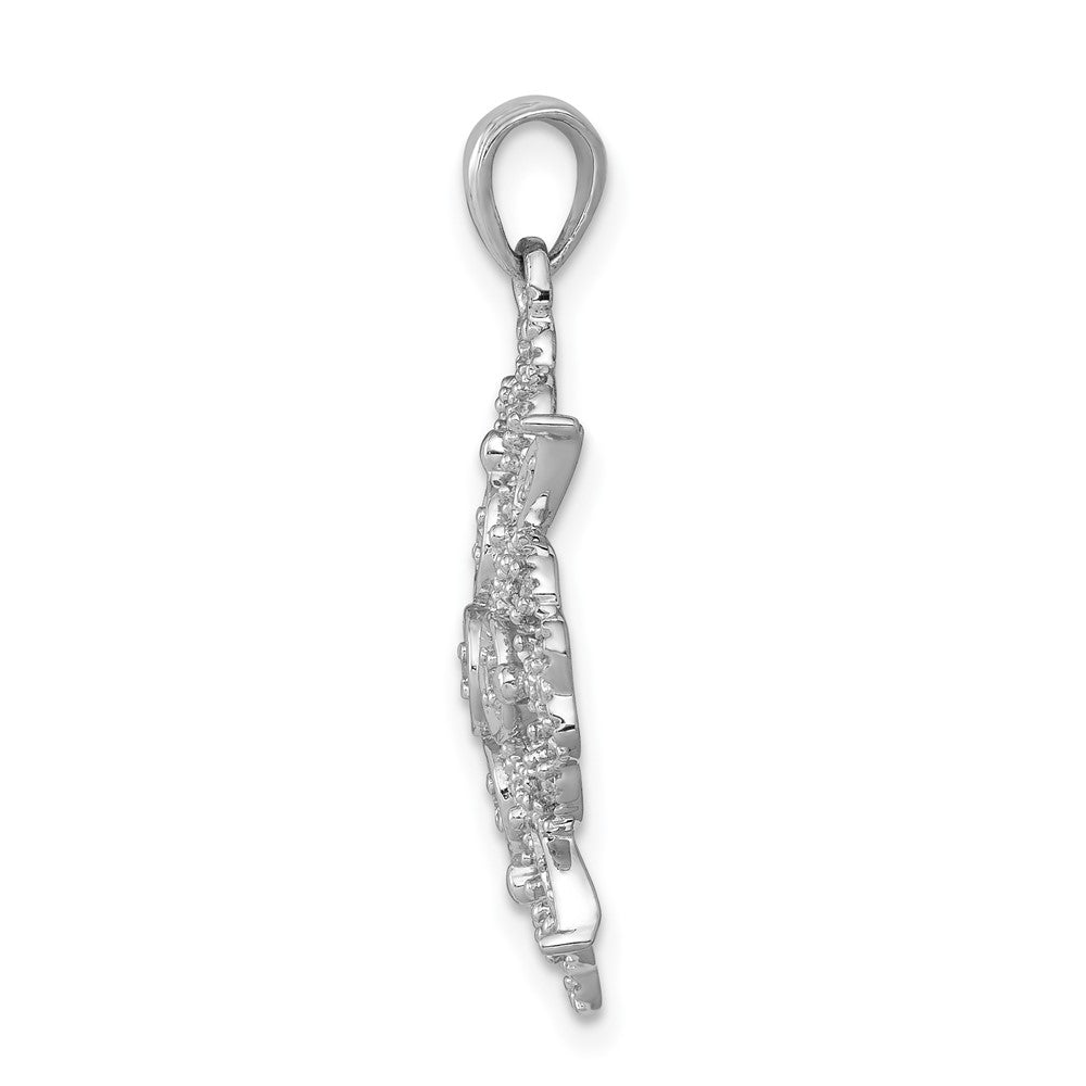 14K White Gold Lab Grown Diamond VS/SI FGH Filigree Pendant