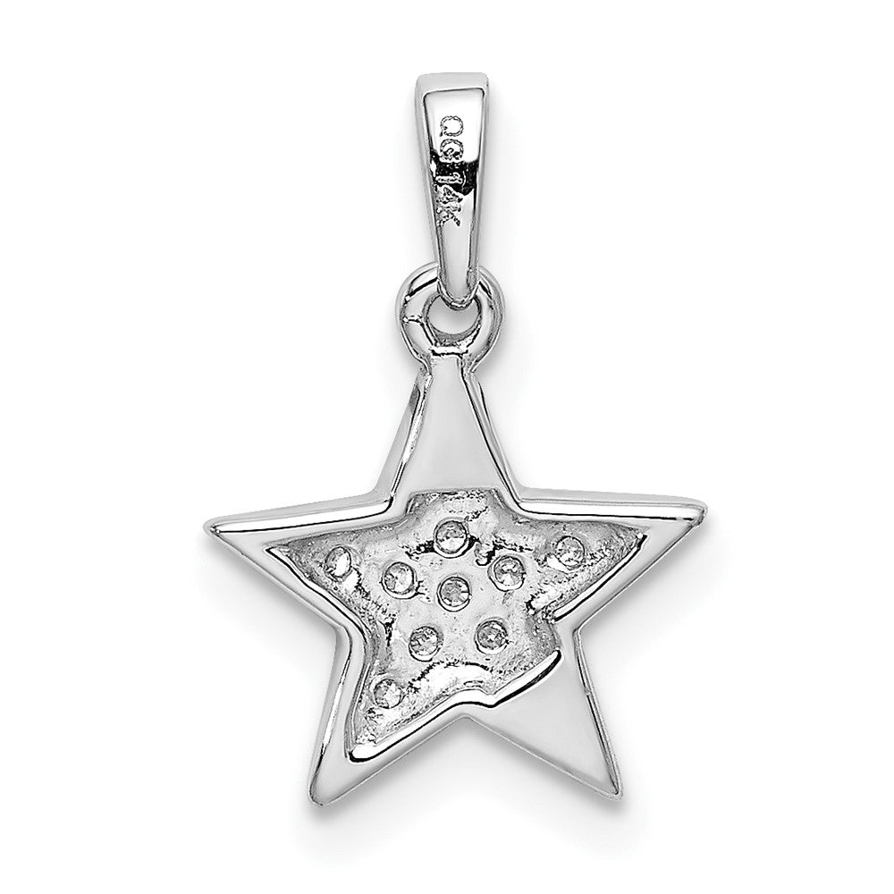 14K White Gold Lab Grown VS/SI FGH Dia Cluster Star Pendant