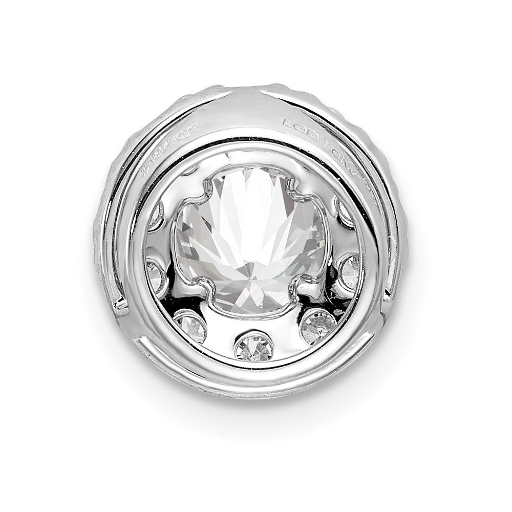 14K White Gold Lab Grown Diamond VS/SI FGH Round Halo Pendant