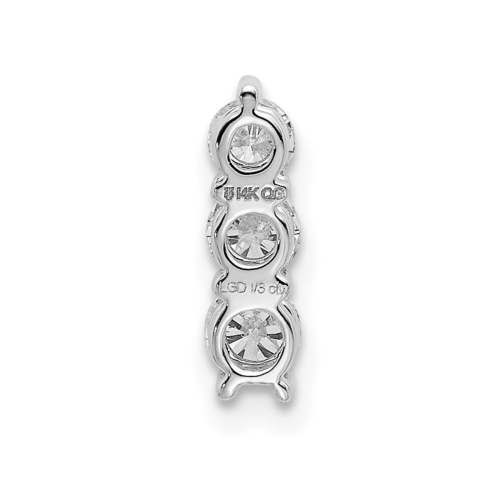 14K White Gold Lab Grown Diamond VS/SI FGH 3-stone Pendant