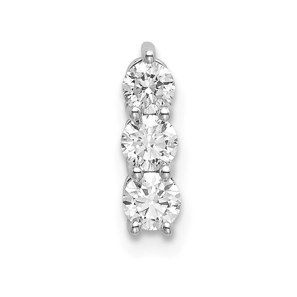 14K White Gold Lab Grown Diamond VS/SI FGH 3-stone Pendant