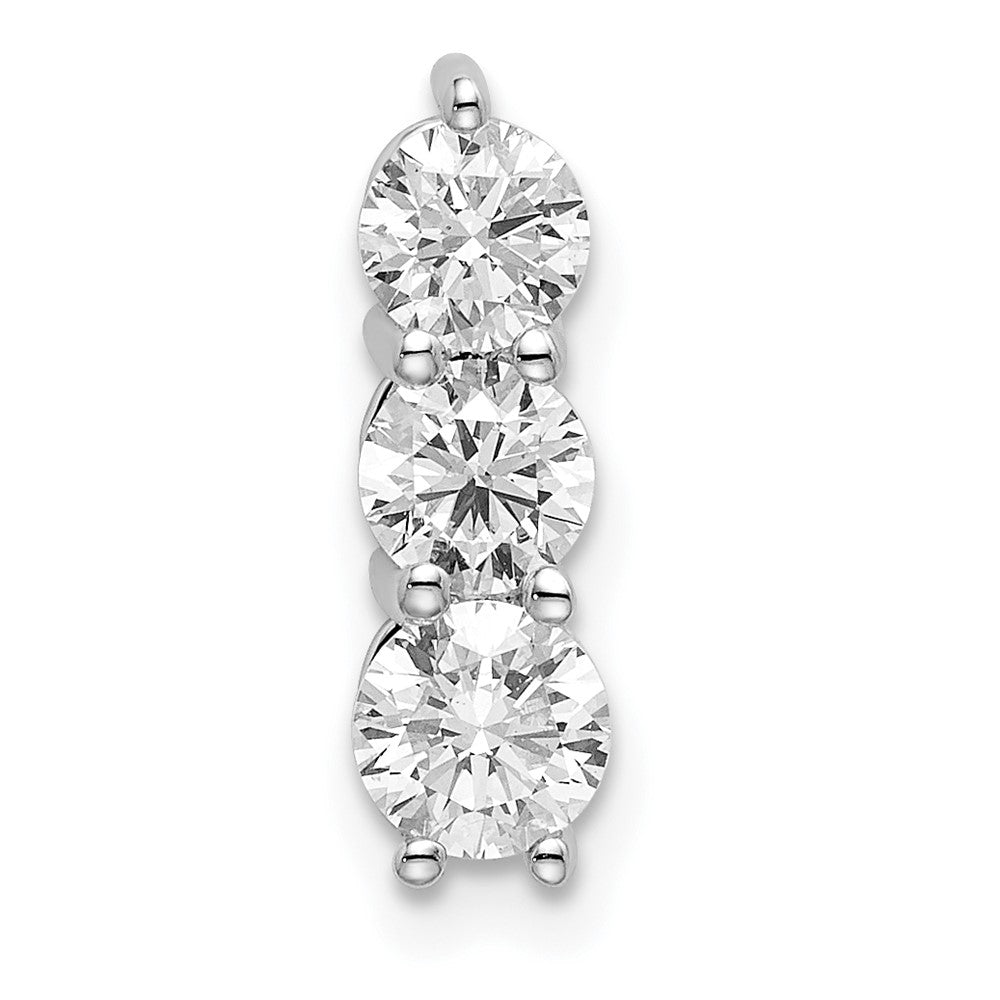 14K White Gold Lab Grown Diamond VS/SI FGH 3-stone Pendant