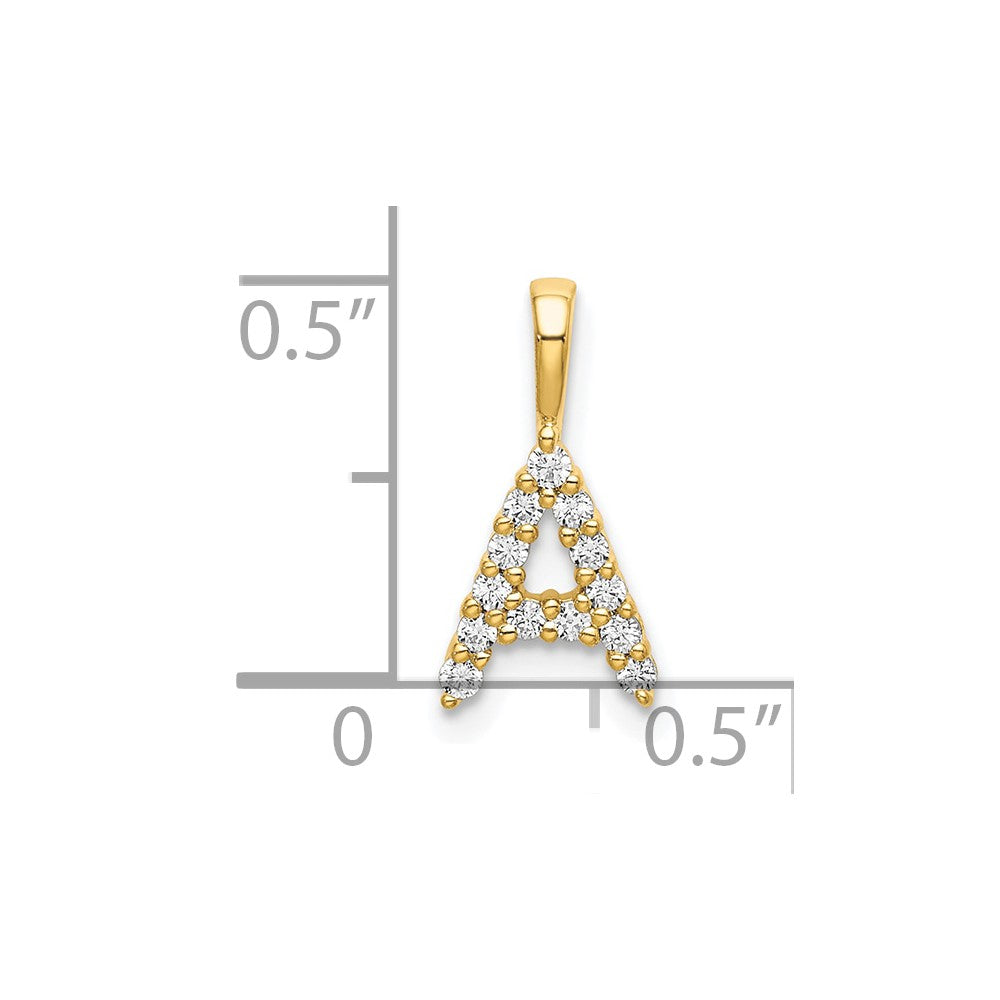 14K Lab Grown VS/SI FGH Dia Letter A Initial Pendant