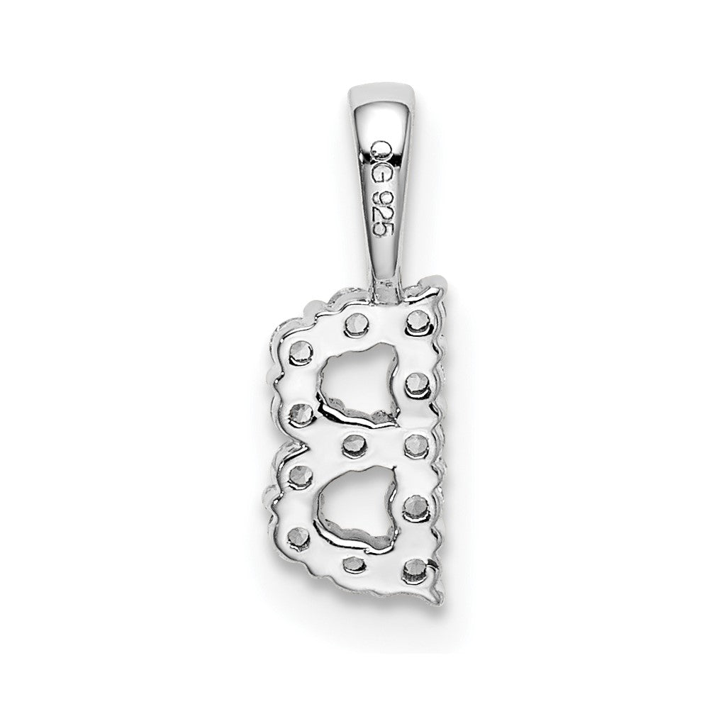 14K White Gold Lab Grown VS/SI FGH Dia Letter B Initial Pendant