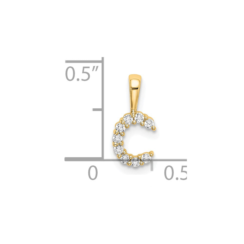 14K Lab Grown VS/SI FGH Dia Letter C Initial Pendant