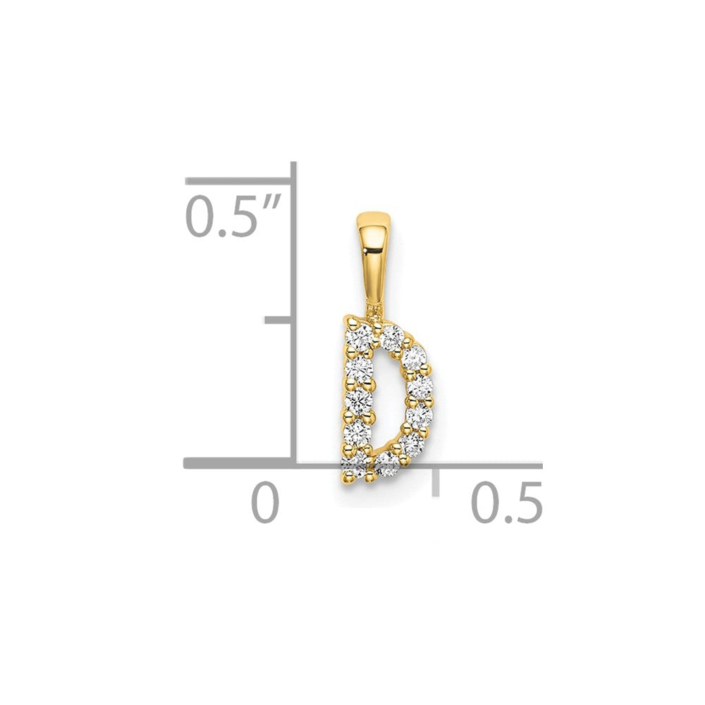 14K Lab Grown VS/SI FGH Dia Letter D Initial Pendant