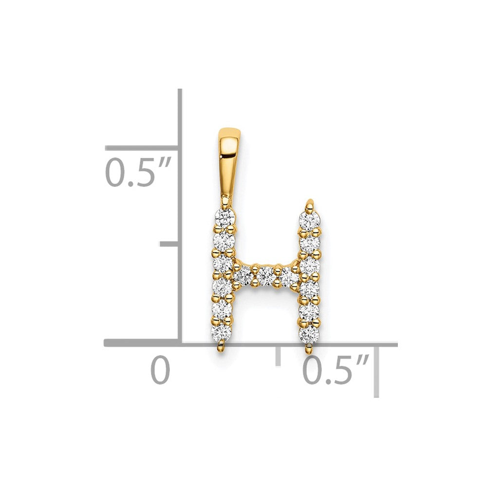 14K Lab Grown VS/SI FGH Dia Letter Hnitial Pendant