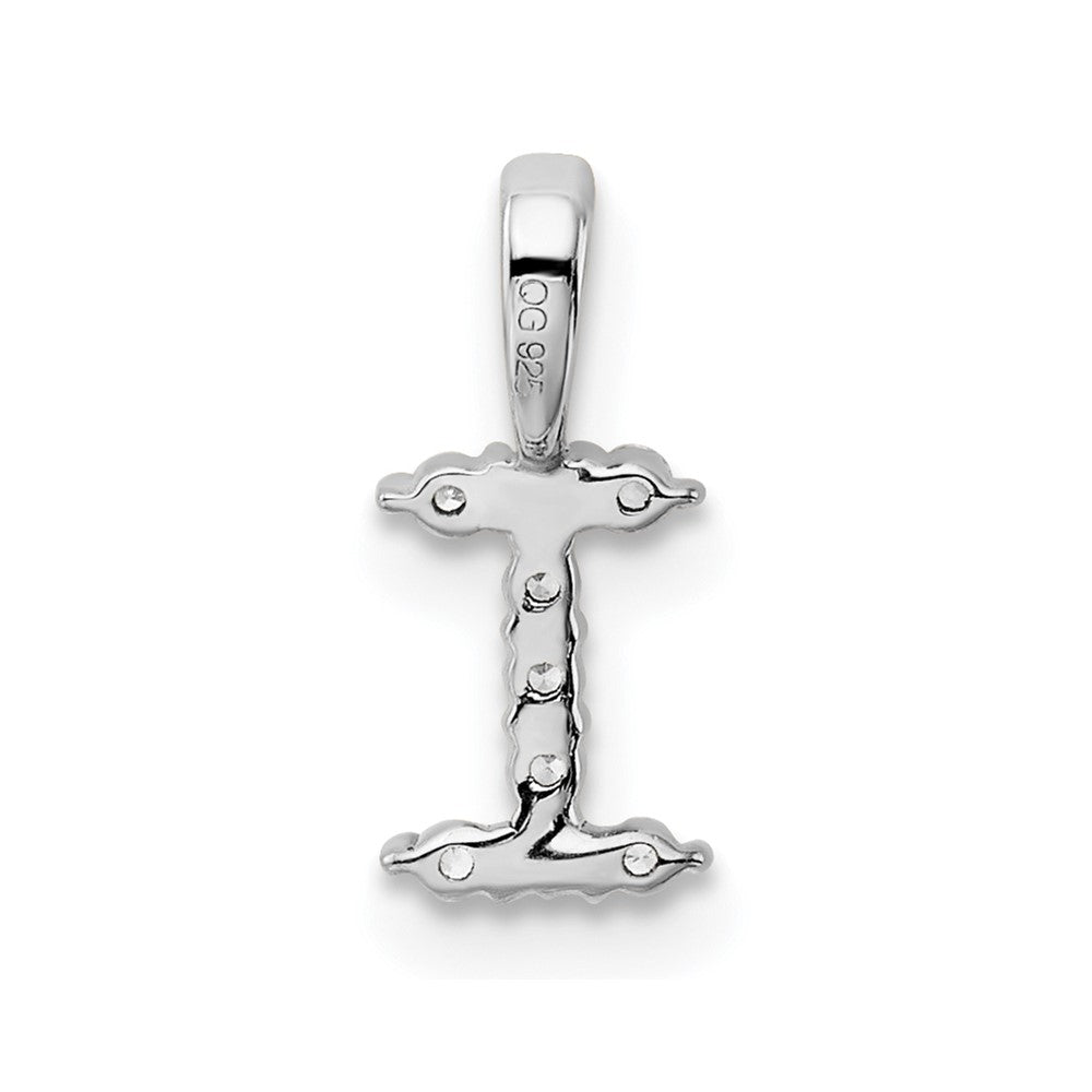 14K White Gold Lab Grown VS/SI FGH Dia Letter I Initial Pendant