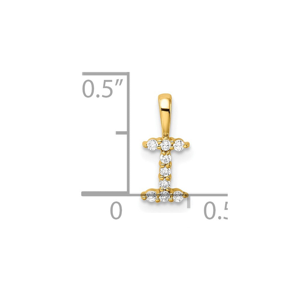 14K Lab Grown VS/SI FGH Dia Letter I Initial Pendant