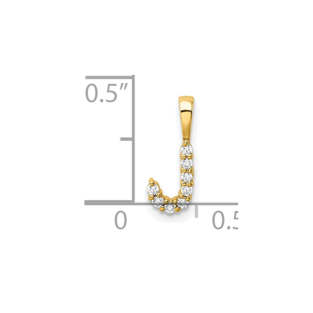 14K Lab Grown VS/SI FGH Dia Letter J Initial Pendant