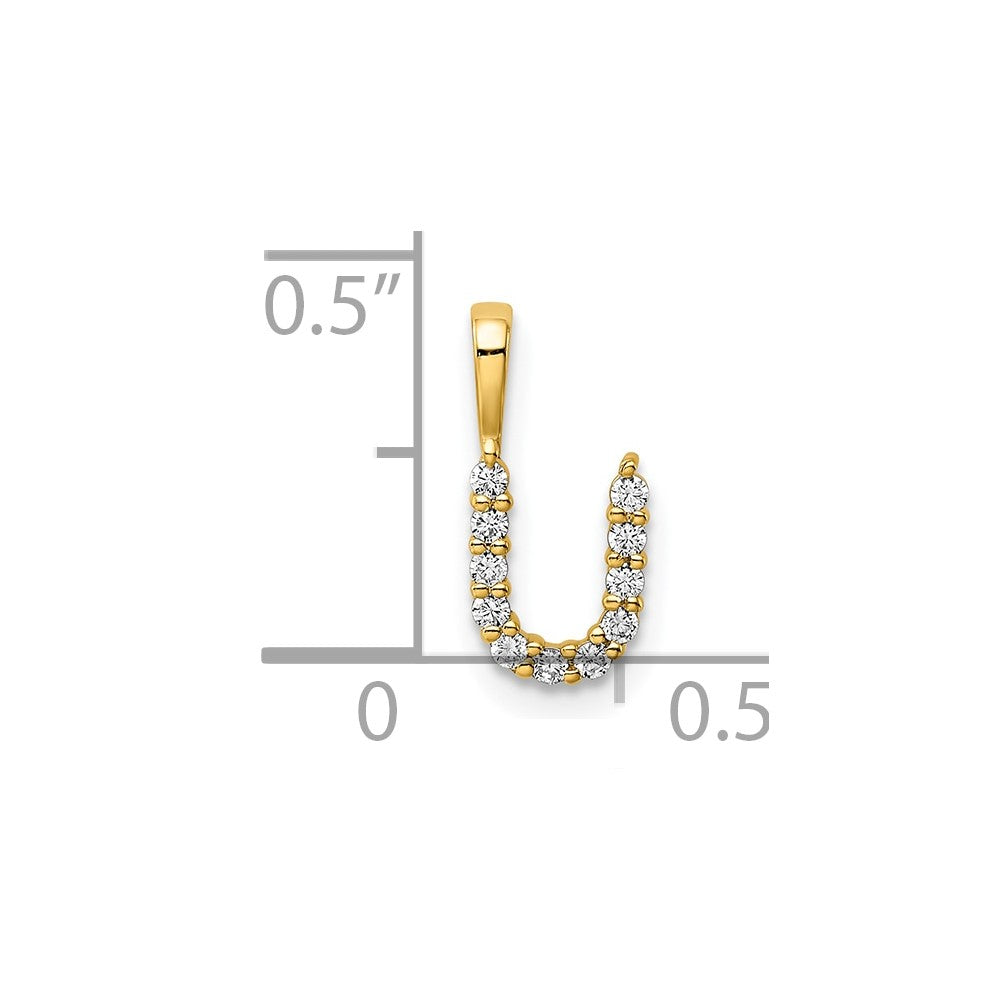 14K Lab Grown VS/SI FGH Dia Letter U Initial Pendant