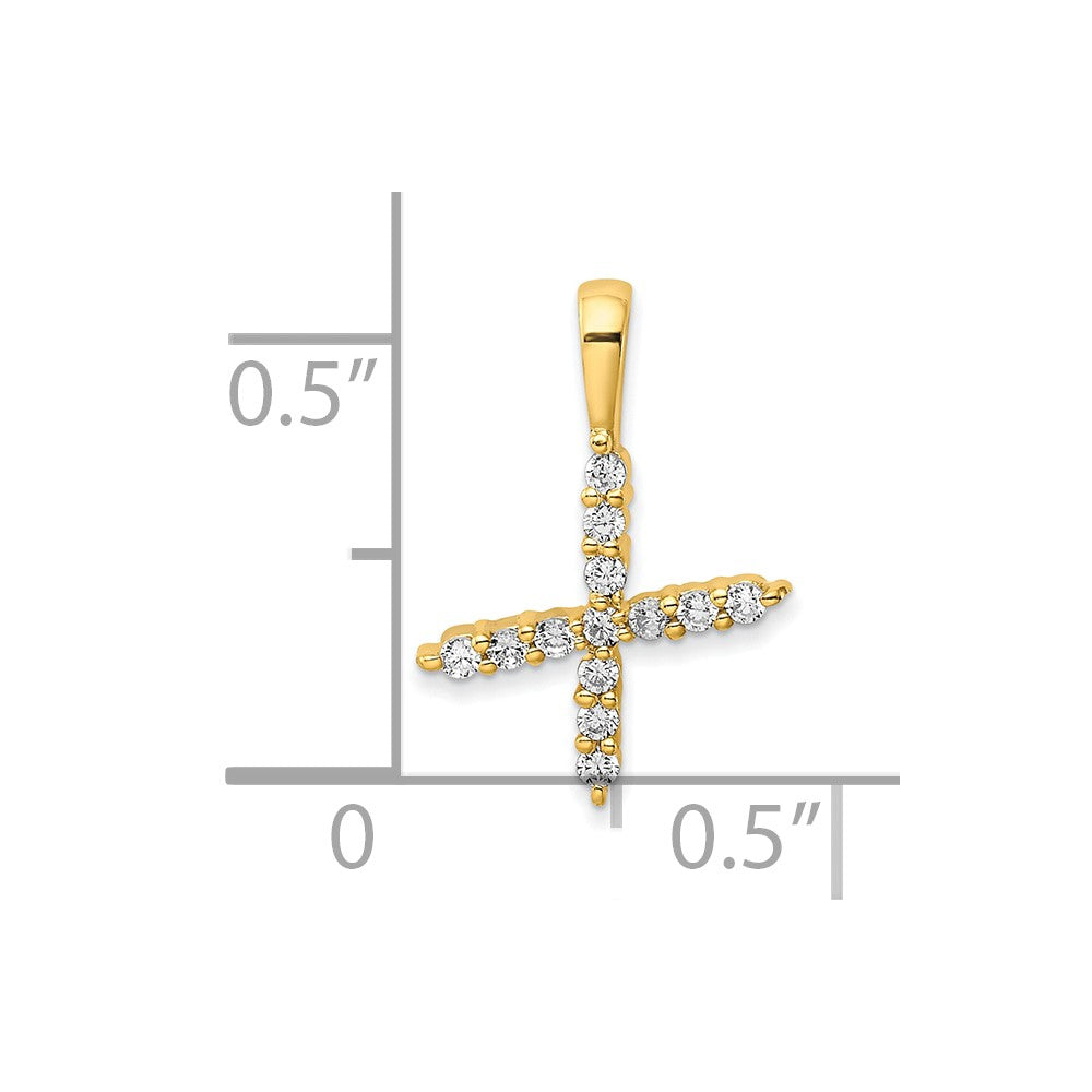 14K Lab Grown VS/SI FGH Dia Letter X Initial Pendant