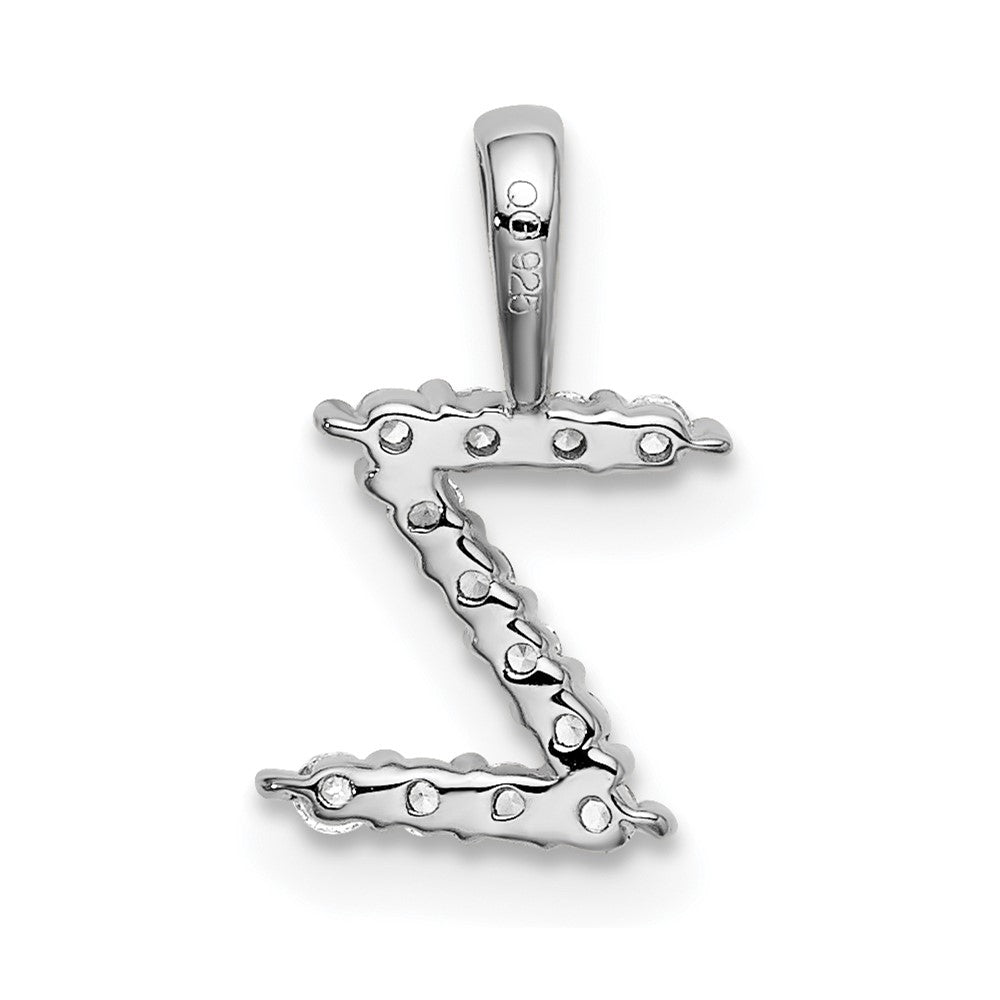 14K White Gold Lab Grown VS/SI FGH Dia Letter Z Initial Pendant