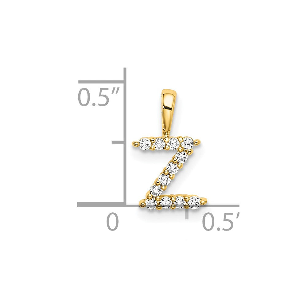 14K Lab Grown VS/SI FGH Dia Letter Z Initial Pendant