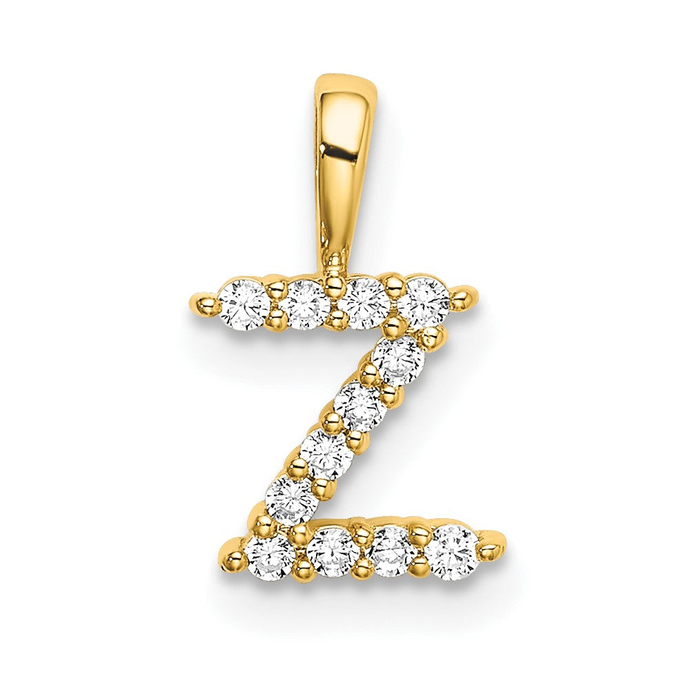 14K Lab Grown VS/SI FGH Dia Letter Z Initial Pendant