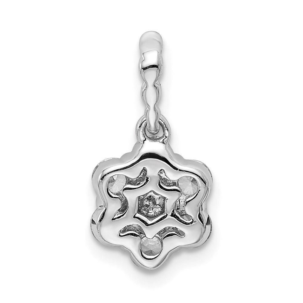 14K White Gold Lab Grown Diamond VS/SI FGH Floral Pendant