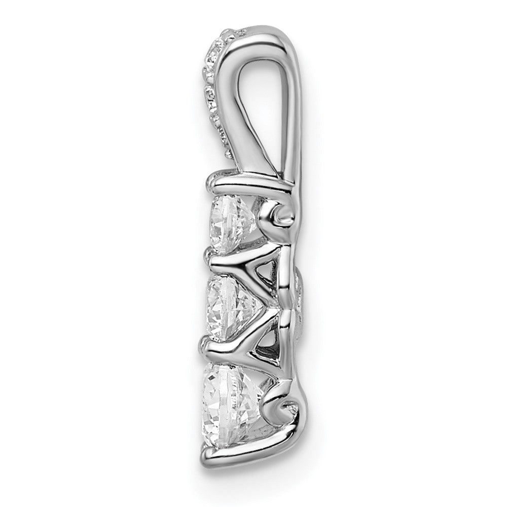 14K White Gold Lab Grown VS/SI FGH Dia 3-stone Pendant