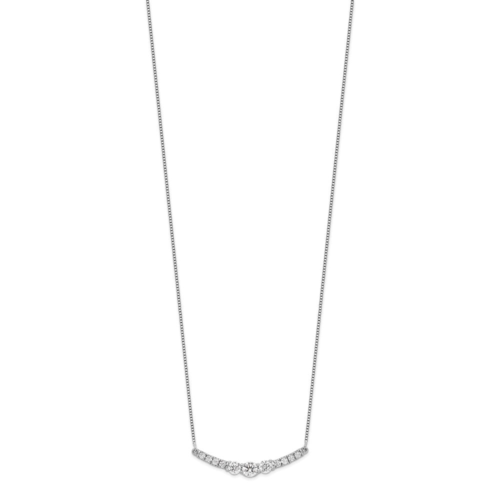 14K White Gold Lab Grown Diamond VS/SI FGH 3-Stone Bar Necklace