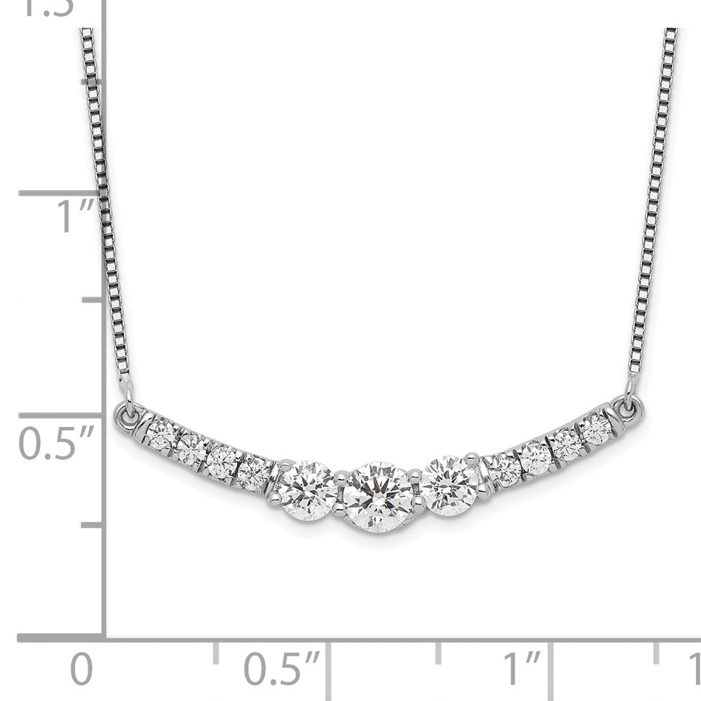 14K White Gold Lab Grown Diamond VS/SI FGH 3-Stone Bar Necklace