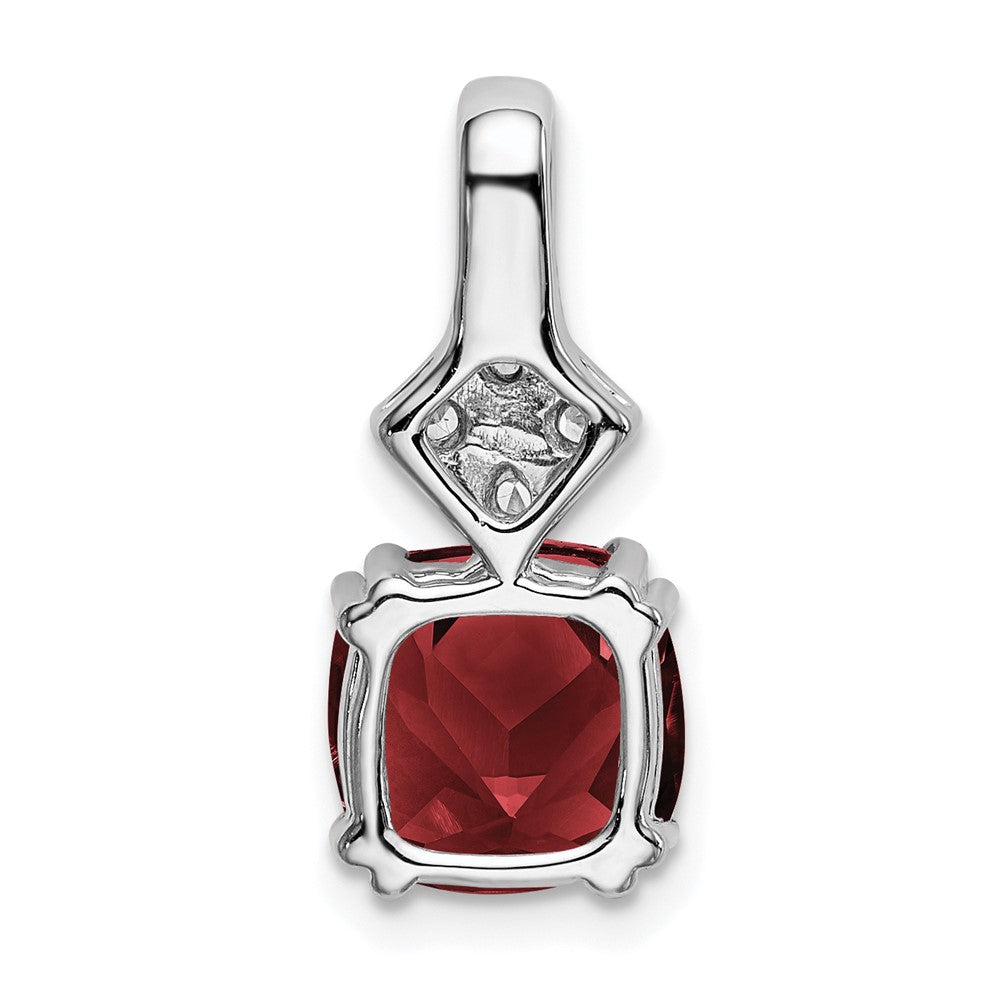 14K White Gold Lab Grown VS/SI FGH Dia & Created Ruby Pendant