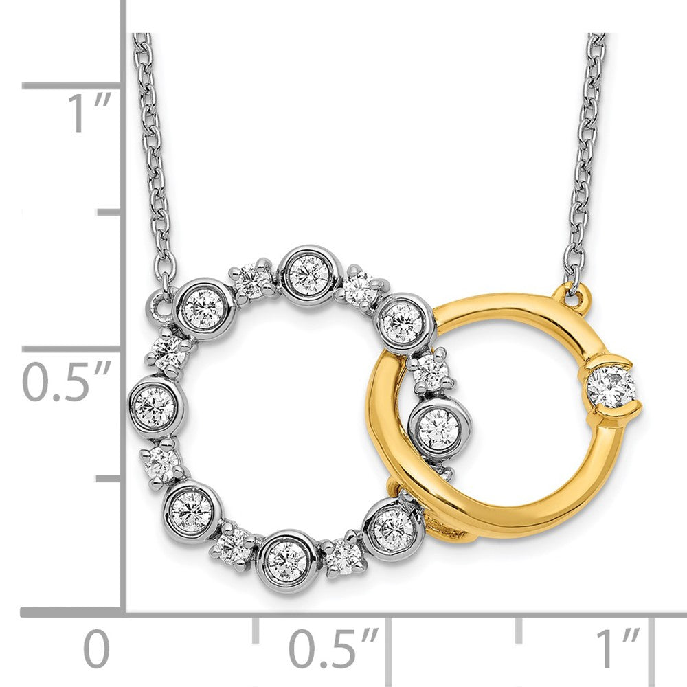 14K Two-Tone Lab Grown Diamond VS/SI FGH Circle Interlocking Necklac