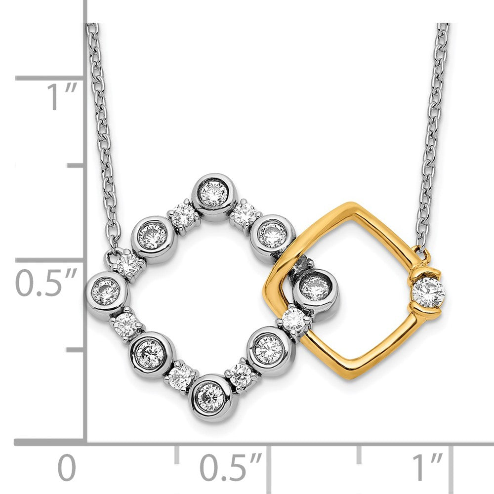 14K Two-Tone Lab Grown Diamond VS/SI FGH Square Interlocking Necklac