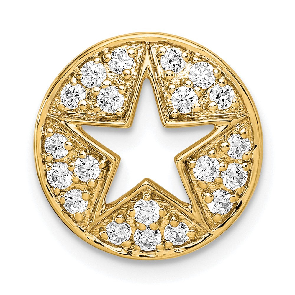 14K Lab Grown Diamond VS/SI FGH Circle Cut-out Star Pendant