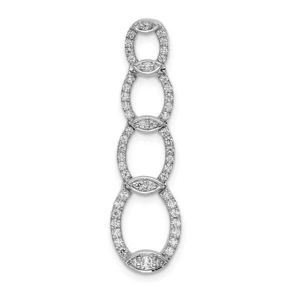 14K White Gold Lab Grown Diamond VS/SI FGH Oval Drop Pendant