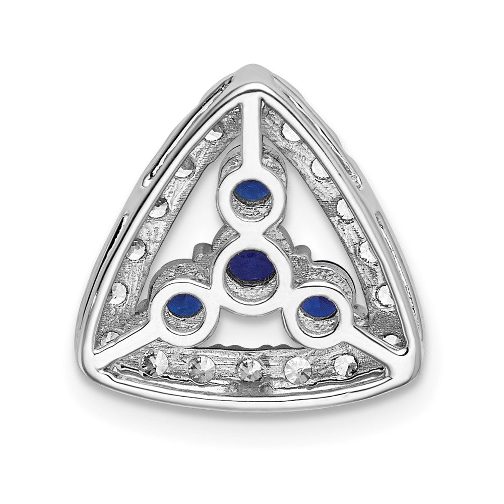 14K White Gold Lab Grown Diamond VS/SI FGH & Cr Sapphire Triangle Pe