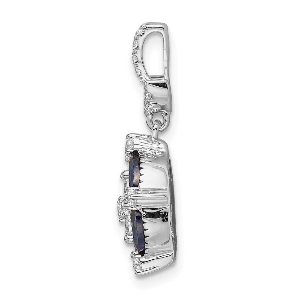 14K White Gold Lab Grown Diamond VS/SI FGH & Cr Sapphire Pendant