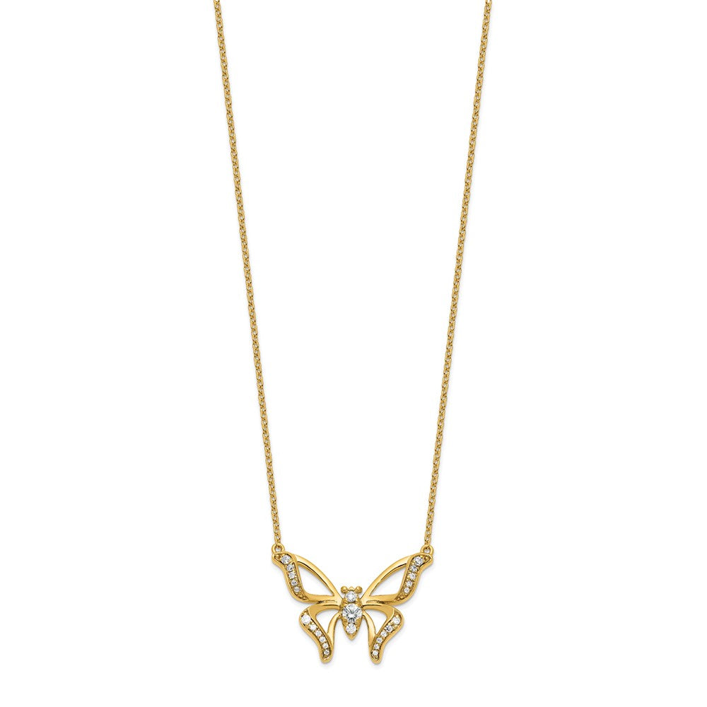 14K Lab Grown Diamond VS/SI FGH Small Butterfly Necklace